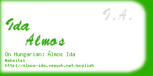 ida almos business card